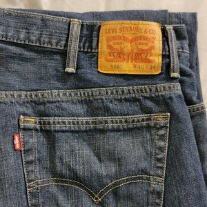 Levi 569 Loose Straight Fit Mens Jeans 40 34 Dark